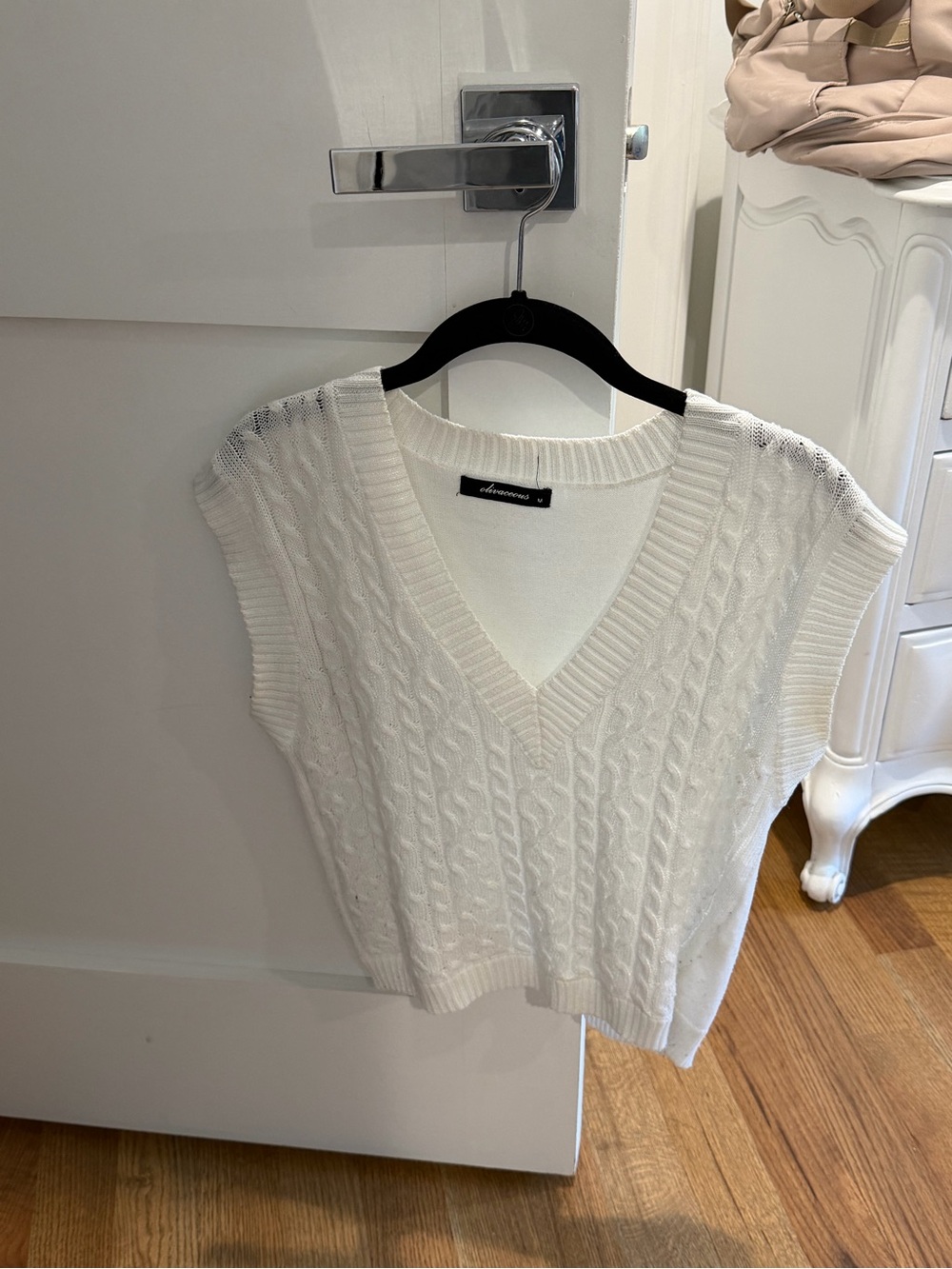 Olivaceous Cable Knit V-Neck Sweater Vest